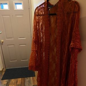 Polly & Esther, Burnt Orange Duster, 3X